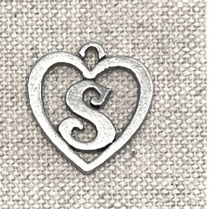 James Avery Sterling Silver Open Heart Initial "S" Charm Pendant